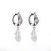 Women's Freshwater Pearl Stainless Steel Earrings With Heart Shape Bow Tie And Wave Pattern Electroplating Style
