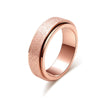 Women's Frosted Pearl Sand Geometric Rotatable Titanium Steel Decompression Ring With Electroplated Finish Fashion Jewelry