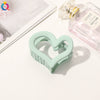 Women's Frosted Plastic Heart Shaped Hair Claw Clip Handmade Fashion Hair Accessory Wholesale
