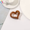 Women's Frosted Plastic Heart Shaped Hair Claw Clip Handmade Fashion Hair Accessory Wholesale