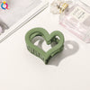 Women's Frosted Plastic Heart Shaped Hair Claw Clip Handmade Fashion Hair Accessory Wholesale