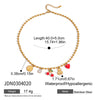 Women's Fruit Shape Stainless Steel Rhinestone Inlaid With Gold Clavicle Chain Necklace Jewelry