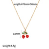 Women's Fruit Stainless Steel Jewelry Set With Electroplated Pendant Necklace And Earrings