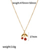 Women's Fruit Stainless Steel Jewelry Set With Electroplated Pendant Necklace And Earrings