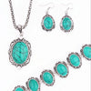 Women's Gemstoneset Jewelry Set With Necklace Bracelet And Earrings Zinc Alloy Snake Chain Fashion Accessories