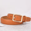 Women's Genuine Cowhide Leather Slim Fashion Belt With Alloy Buckle Electroplated Decorative All Match Belt For Jeans