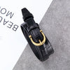 Women's Genuine Leather Belt With Crocodile Embellishments For Jeans And Westernfitted Dresses