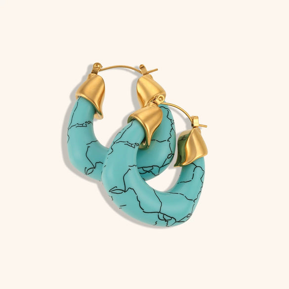 Women's Geometric Acrylic Earrings With Stainless Steel Construction And Electroplated Finish Simple Fashion Jewelry