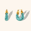 Women's Geometric Acrylic Earrings With Stainless Steel Construction And Electroplated Finish Simple Fashion Jewelry