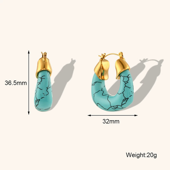 Women's Geometric Acrylic Earrings With Stainless Steel Construction And Electroplated Finish Simple Fashion Jewelry