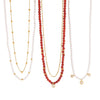 Women's Geometric Acrylic Pearl Necklace With Stainless Steel Chain And Pvd Gold Plated Pendant Lobster Clasp