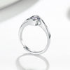 Women's Geometric Adjustable Sterling Silver Ring With Zircon Inlay Electroplated Wedding Band