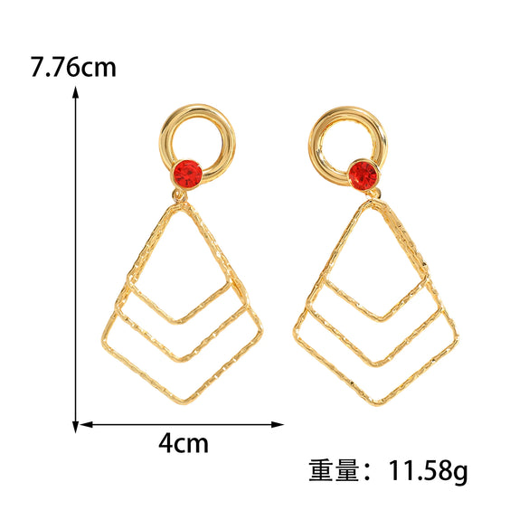 Women's Geometric Alloy Drop Earrings With Stainless Steel Ear Needles Electroplated Exaggerated Fashion Jewelry Wholesale