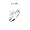 Women’s Geometric Alloy Ring With Gemstone Accent White Gold Plated Electroplated High End Minimal Style