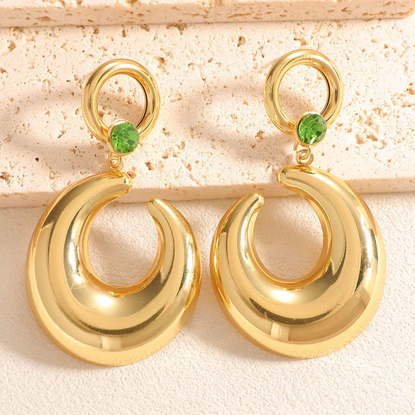 Women's Geometric Alloy Statement Stud Earrings With Electroplated Finish And Stainless Steel Posts Fashion Jewelry Accessories