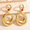Women's Geometric Alloy Statement Stud Earrings With Electroplated Finish And Stainless Steel Posts Fashion Jewelry Accessories
