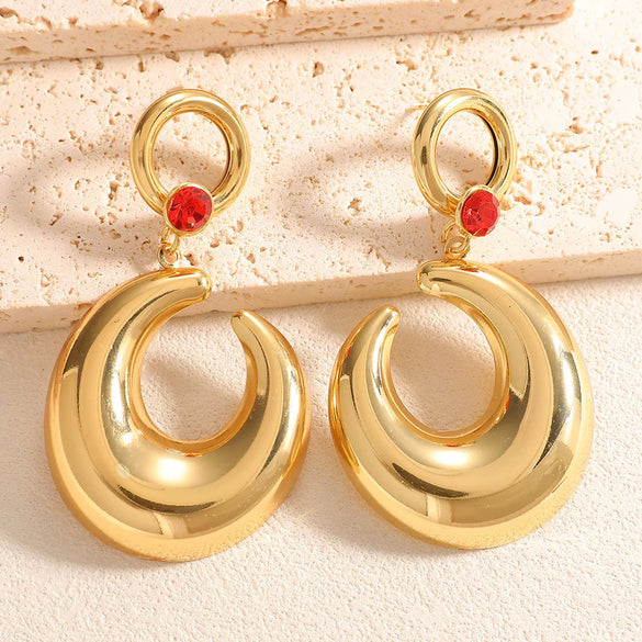 Women's Geometric Alloy Statement Stud Earrings With Electroplated Finish And Stainless Steel Posts Fashion Jewelry Accessories