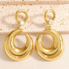 Women's Geometric Alloy Statement Stud Earrings With Electroplated Finish And Stainless Steel Posts Fashion Jewelry Accessories