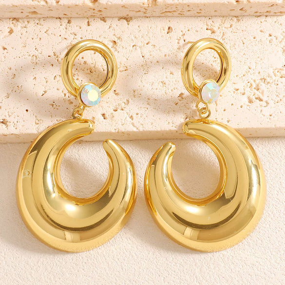 Women's Geometric Alloy Statement Stud Earrings With Electroplated Finish And Stainless Steel Posts Fashion Jewelry Accessories