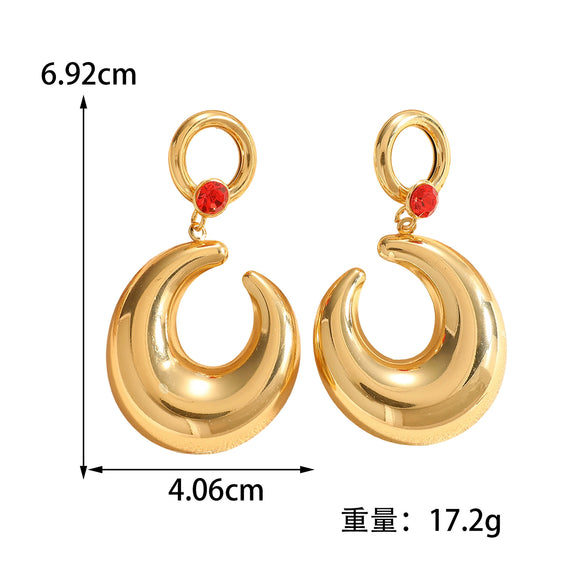 Women's Geometric Alloy Statement Stud Earrings With Electroplated Finish And Stainless Steel Posts Fashion Jewelry Accessories