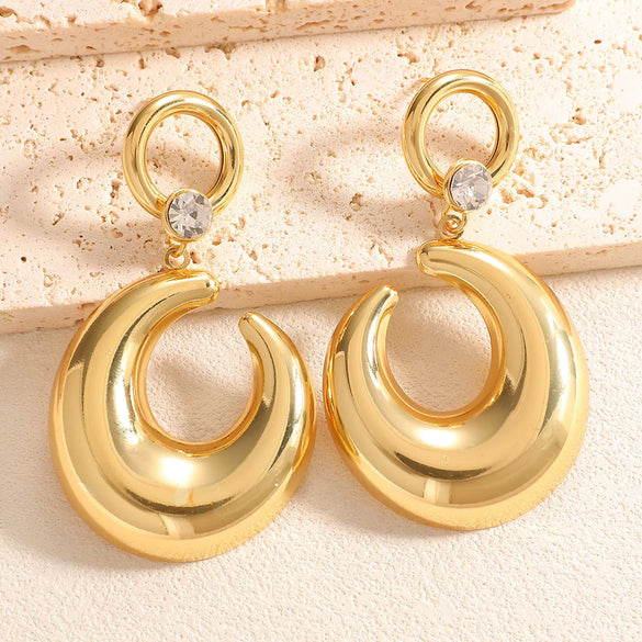 Women's Geometric Alloy Statement Stud Earrings With Electroplated Finish And Stainless Steel Posts Fashion Jewelry Accessories