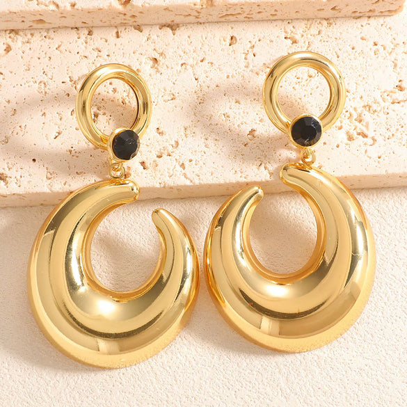 Women's Geometric Alloy Statement Stud Earrings With Electroplated Finish And Stainless Steel Posts Fashion Jewelry Accessories