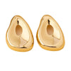 Women's Geometric Alloy Stud Earrings With Irregular Shape Smooth Pleated Design And Electroplated Finish