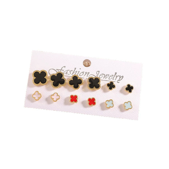Women's Geometric Alloy Stud Earrings With Steel Posts Electroplated Light Luxury Small Earring Set