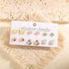 Women's Geometric Alloy Stud Earrings With Steel Posts Electroplated Light Luxury Small Earring Set