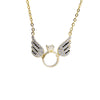 Women's Geometric Angel Wings Necklace In Sterling Silver With Goldplated Finish Elegant Collarbone Chain