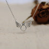 Women's Geometric Angel Wings Necklace In Sterling Silver With Goldplated Finish Elegant Collarbone Chain