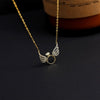 Women's Geometric Angel Wings Necklace In Sterling Silver With Goldplated Finish Elegant Collarbone Chain
