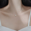 Women's Geometric Artificial Crystal Pendant Necklace With Silver Box Chain And Electroplated Clavicle Chain Design