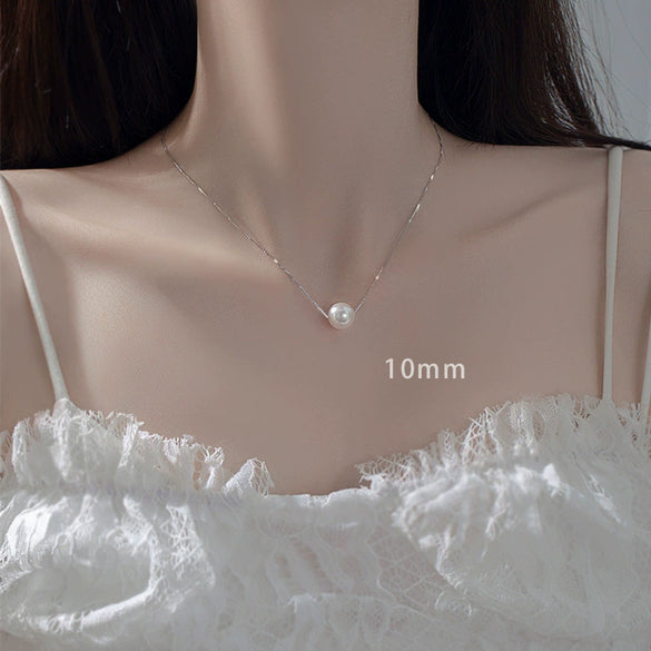 Women's Geometric Artificial Crystal Pendant Necklace With Silver Box Chain And Electroplated Clavicle Chain Design