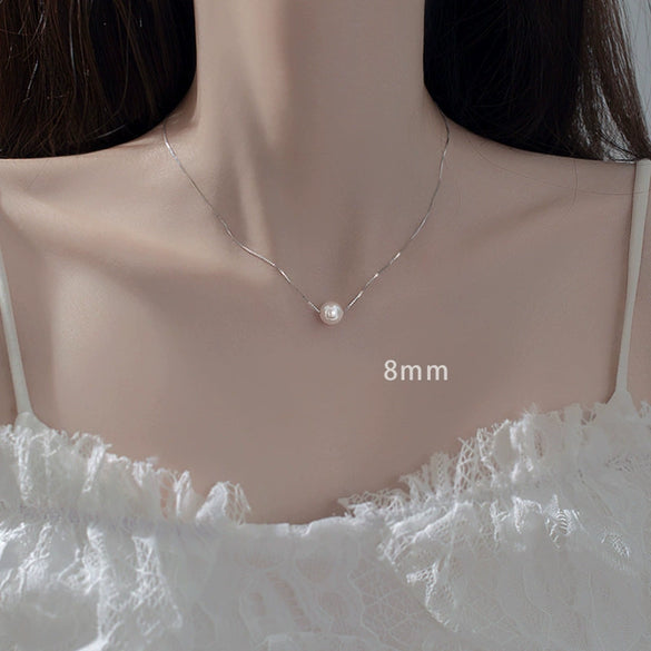Women's Geometric Artificial Crystal Pendant Necklace With Silver Box Chain And Electroplated Clavicle Chain Design