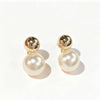 Women's Geometric Ball And Pearl Earrings In Electroplated Copper Elegant Minimalist Highend Jewelry Wholesale