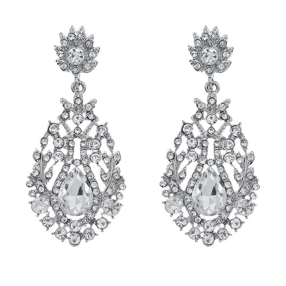 Women's Geometric Baroque Round Metal Earrings With Rhinestone Details For Banquets Parties And Photography