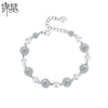 Women's Geometric Beaded Copper Bracelet With Pearl Accents Electroplated Fashion Jewelry Wholesale