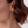 Women's Geometric Big Circle Earrings With Silver Needle And Copper Electroplated Retro Light Luxury Style