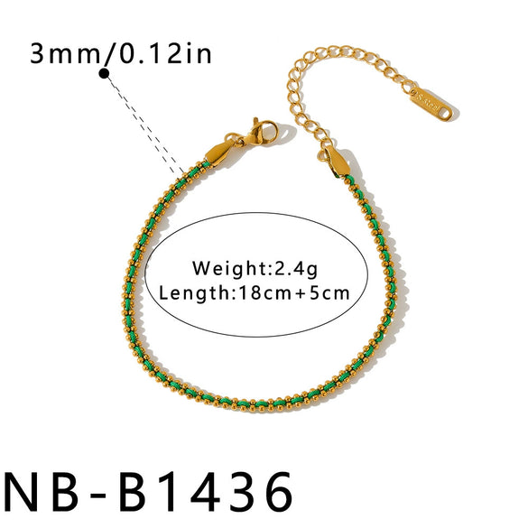 Women's Geometric Braided Stainless Steel Bracelet With Vacuum Plated Gold Tone Finish And Minimalist Fashion Design