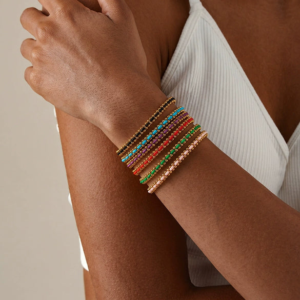 Women's Geometric Braided Stainless Steel Bracelet With Vacuum Plated Gold Tone Finish And Minimalist Fashion Design