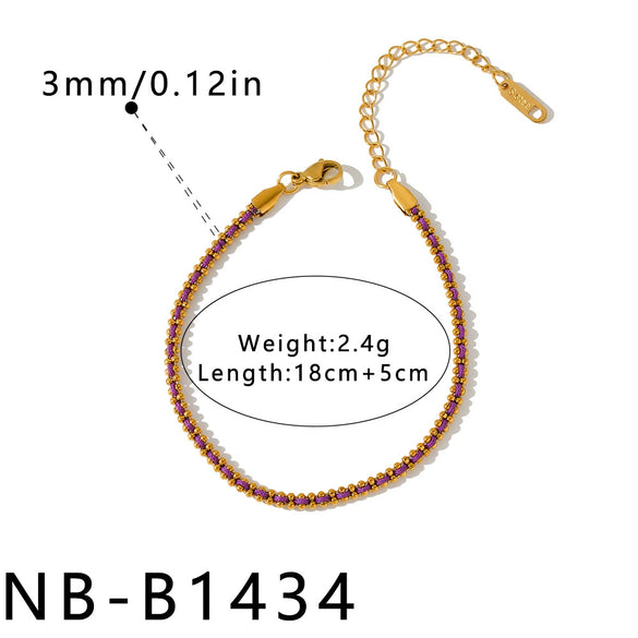 Women's Geometric Braided Stainless Steel Bracelet With Vacuum Plated Gold Tone Finish And Minimalist Fashion Design