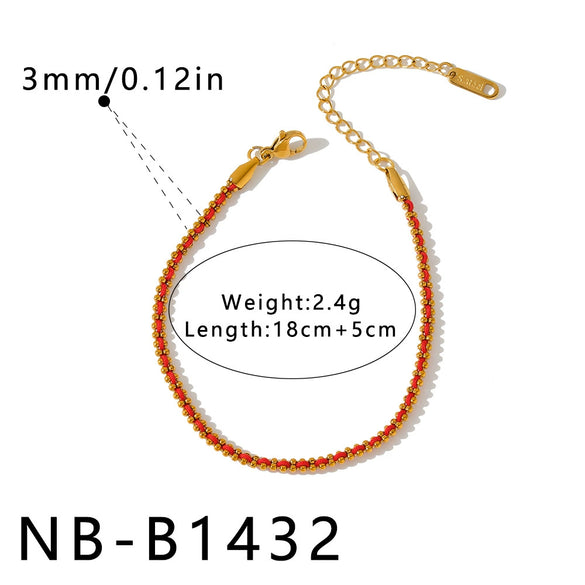 Women's Geometric Braided Stainless Steel Bracelet With Vacuum Plated Gold Tone Finish And Minimalist Fashion Design