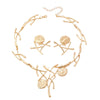 Women's Geometric Branch And Disc Jewelry Set With Electroplated Zinc Alloy Earrings And Necklace Sweet Cool Floral Design