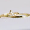 Women’s Geometric Brass And White Steel Couple Ring Set Diamond Cut Gold Tone Index Finger Rings Versatile Fashion Jewelry