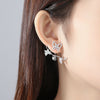 Women's Geometric Butterfly And Flower Copper Zircon Earrings With Electroplated Finish Fashion Jewelry