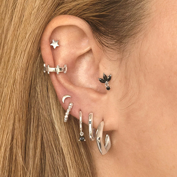 Women's Geometric C Shaped Earrings With Silver Needle And Copper Electroplated Fashion Ear Buckles