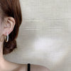 Women's Geometric C Shaped Spliced Pearl Earrings Copper Electroplated Fashion Elegant Ear Jewelry