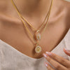 Women's Geometric Cartoon Character Stainless Steel Necklace With Pvd Furnace Vacuum Real Gold Plating