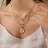 Women's Geometric Cartoon Character Stainless Steel Necklace With Pvd Furnace Vacuum Real Gold Plating